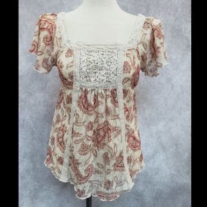 DENIM & SUPPLY by RALPH LAUREN  Short Sleeve Peasant Blouse, Size S/P